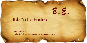 Bónis Endre névjegykártya