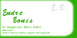 endre bonis business card